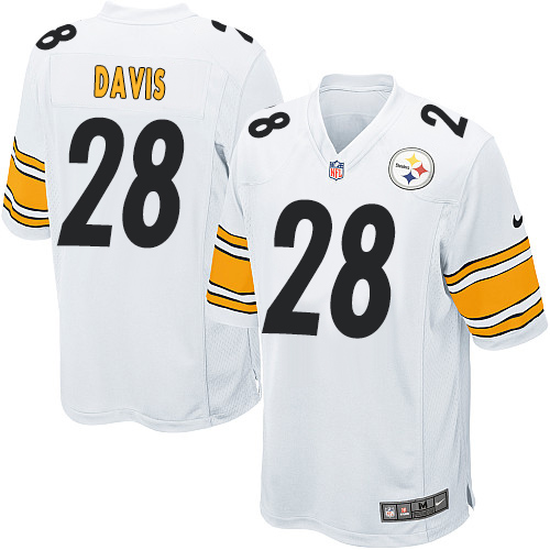 Men's Game Sean Davis Nike Jersey White Road - #28 NFL Pittsburgh Steelers
